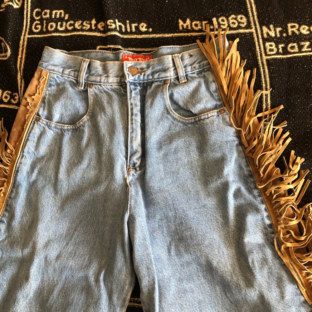 vintage JOUJOU suede fringe jeans